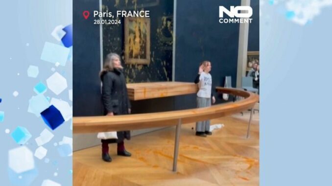 No Comment VIDEO: Suppe auf die Mona Lisa im Louvre in Paris Quelle: Glomex https://imageservicethumbs.glomex.com/dC1ieGFxd2R0cHhzYjUvMjAyNC8wMS8yOC8xNS8zM18xOF82NWI2NzNiZWM3YzQ2LmpwZw==/profile:player-960x540/image.jpg v-cyqg5yajtog1